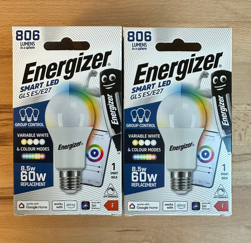 Energizer Smart E27 (ES) GLS - 8.5W - Colour Changing Bulb - 806LM - Boxed - LED Spares