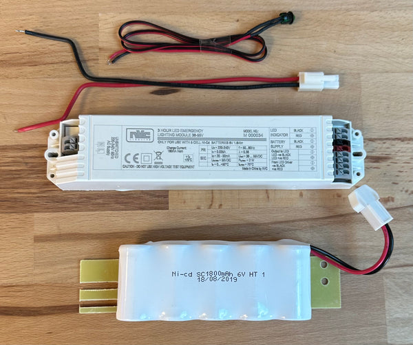 NVC 3 Hour LED Emergency Kit - Module M000034 & Battery 6V 1.8Ah 38-55V - LED Spares