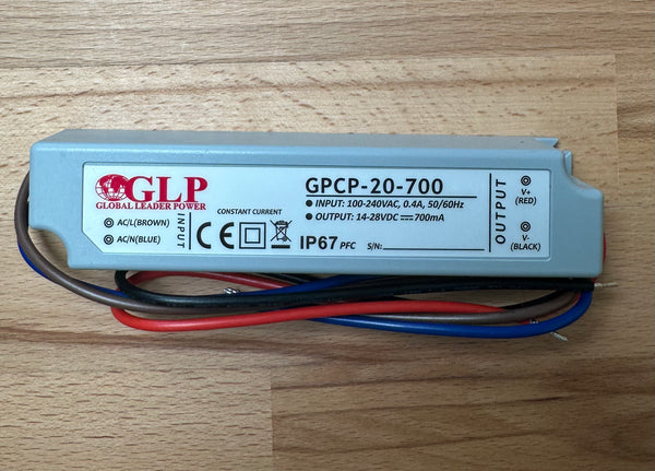 GLP GPCP-20-700 21W 700mA 9-30V IP67 LED Power Supply - LED Spares