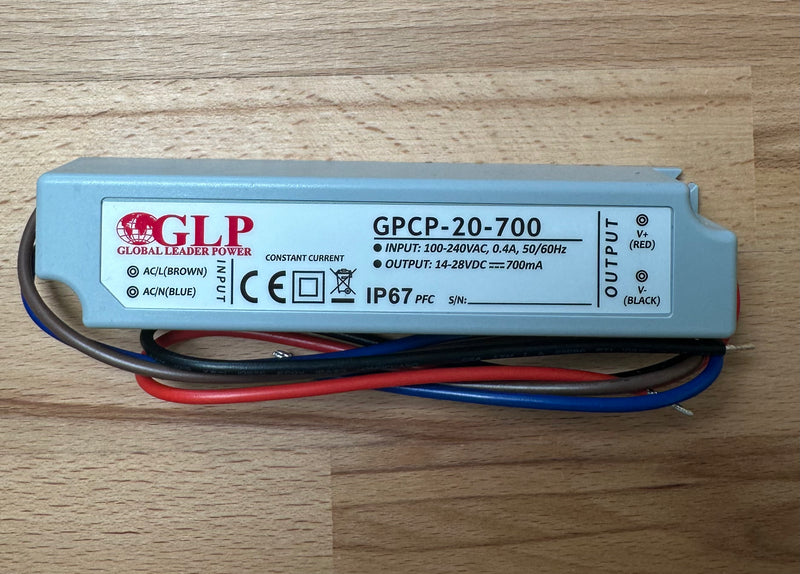 GLP GPCP-20-700 21W 700mA 9-30V IP67 LED Power Supply - LED Spares