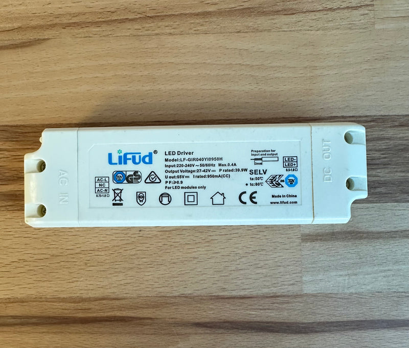 Lifud LF-GIR040Y10950H 40W 950mA LED Driver 25-42V - LED Spares