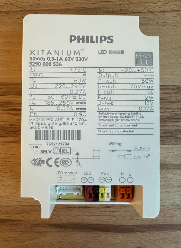 Philips 929000853603 Xitanium 50W 0.3-1A 62V I 230V - LED Spares