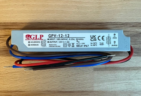 GLP GPV-12-12 12W 12V/1A IP67 LED Power Supply - LED Spares
