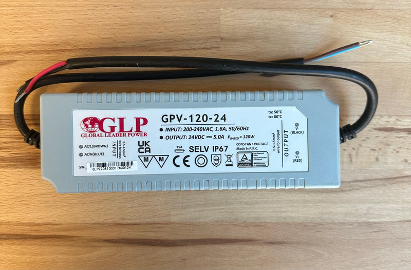 GLP GPV-120-24 120W 24V/5A CV IP67 LED Power Supply - LED Spares