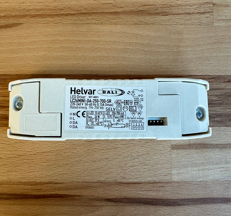 Helvar LC26MINI-DA-250-700-SR 11.5-26W 250-700mA DALI LED Driver - LED Spares