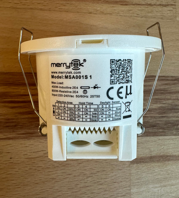 Merrytek MSA001S-1 Microwave Motion Sensor - Ceiling Mount - LED Spares