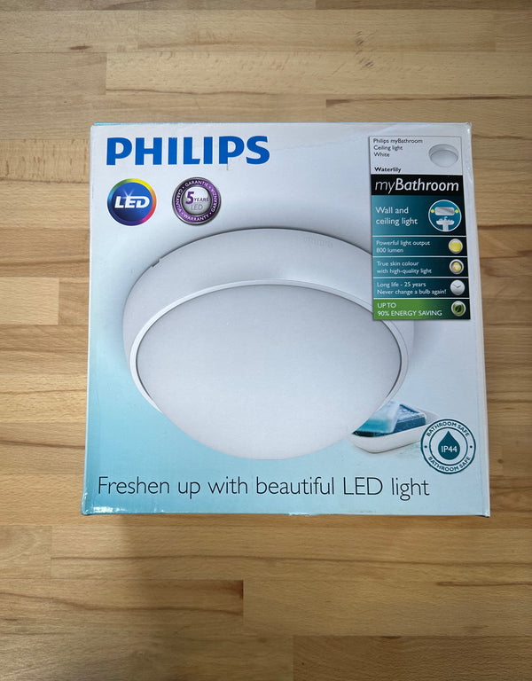 Philips Waterlilly my Bathroom Ceiling Light White IP44 LED 8W 800lm - LED Spares