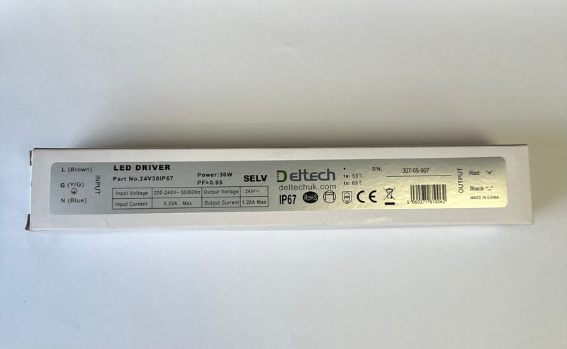 Deltech 24V30IP67 30W 24V Low Voltage IP67 LED Driver