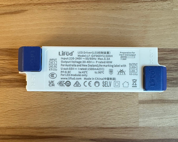 Lifud LF-GIF060YA(H)1500H 60W 1500mA LED Driver 33-40V - LED Spares