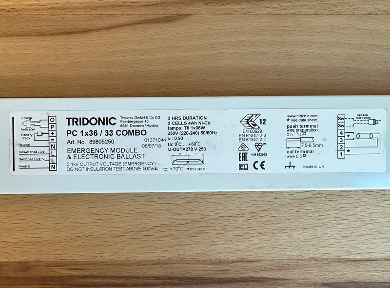 Tridonic 89805250 PC 1x36/33 COMBO - LED Spares