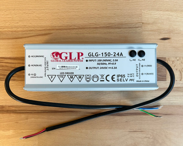 GLP GLG-150-24A 100W 18-24V 3.2-6.3A IP65 ADJ Output LED Driver - LED Spares