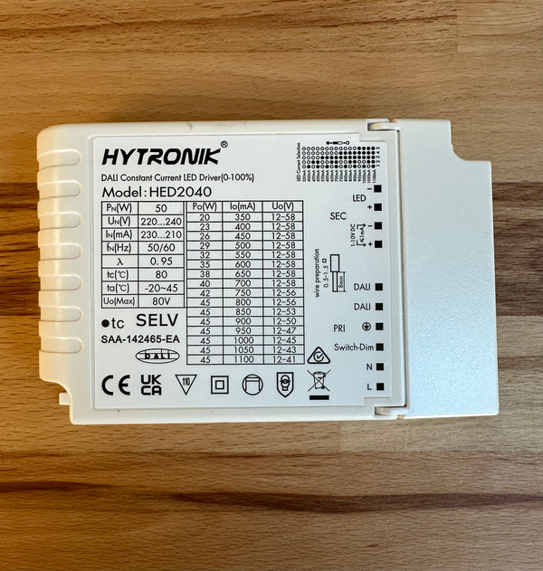 Hytronik HED2040 20-45W DALI/1-10V/Switch-Dim LED Driver - LED Spares