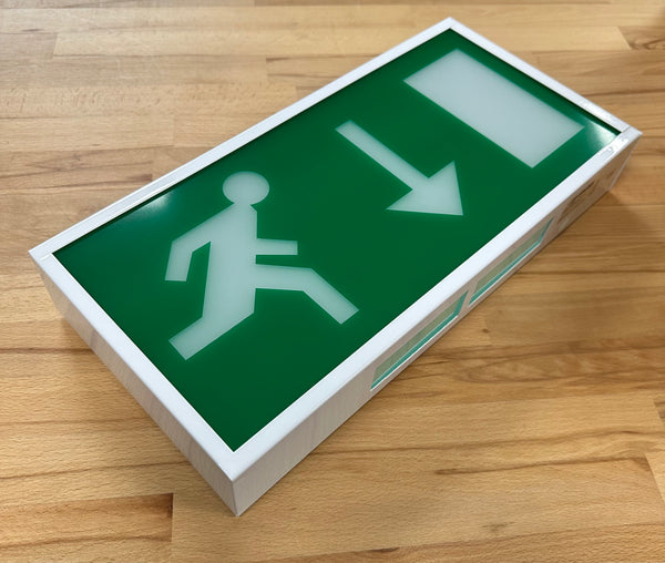 Emergency LED exit sign luminaire LEDSWEXLED/230-110-A 230V Mains - 110V Central Battery arrow down -LED Spares