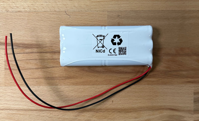 BST2+2+2-7.2V-0.8AH-NICD 6 Cell 7.2V 800MAh Block Battery c/w Flying leads - LED Spares