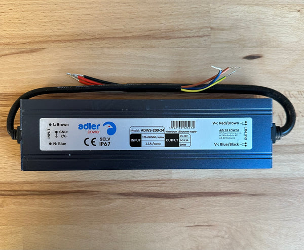 ADLER ADWS-200-24 24V/8.3A 200W IP67 CV LED Power Supply - LED Spares