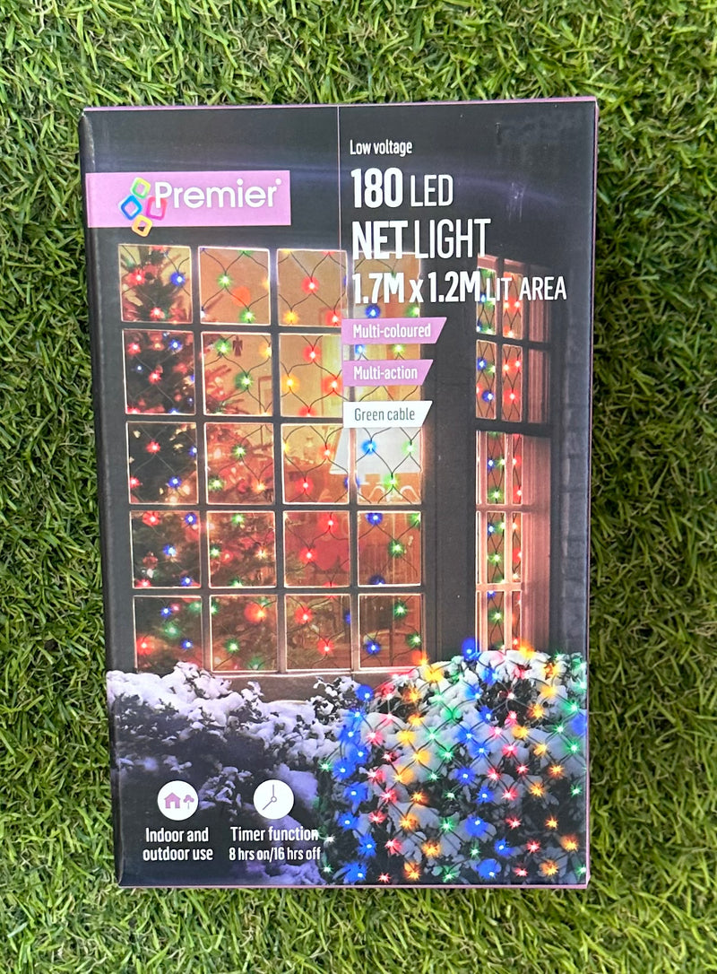 1.7 X 1.2 Meter Multi-Action NET Lights 180 LEDs Multi-Coloured - LED Spares