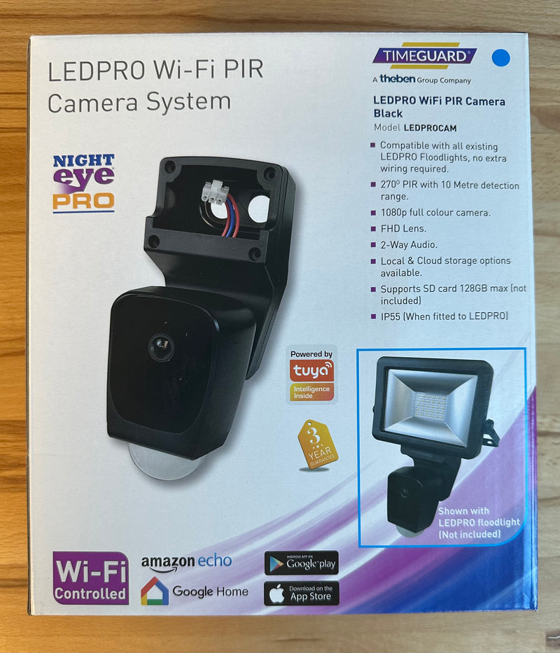 Timeguard LEDPRO20B + LEDPROCAM 20W LED Floodlight With Wi-Fi Camera System - LED Spares