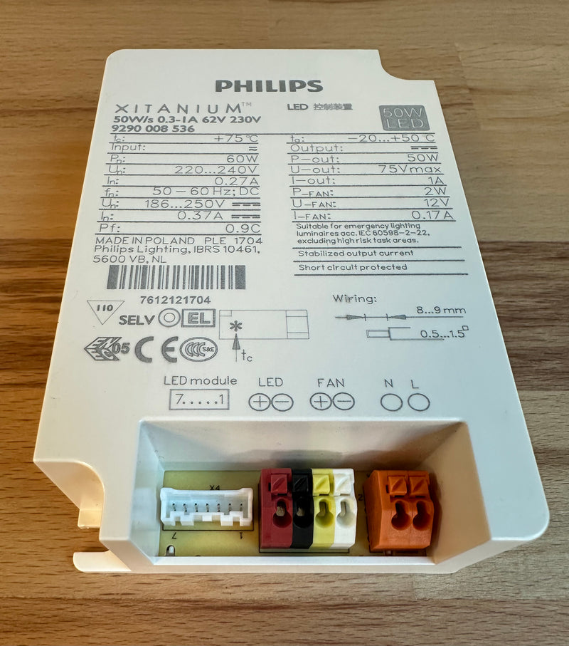 Philips 929000853603 Xitanium 50W 0.3-1A 62V I 230V - LED Spares