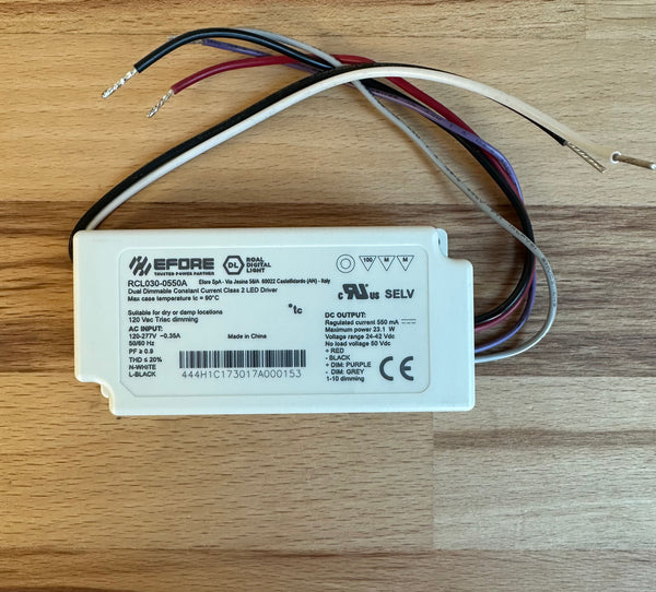 EFORE RCL030-0550A Triac or 0-10V 23.1W 550mA Dimmable LED Driver