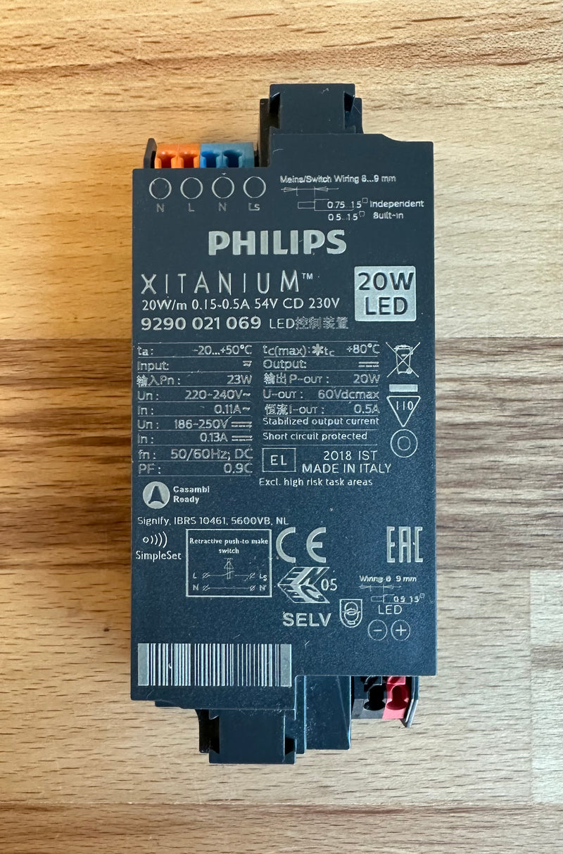 Philips 929002106906 Xitanium 20W/m 0.15-0.5A 54V CD 230V - LED Spares