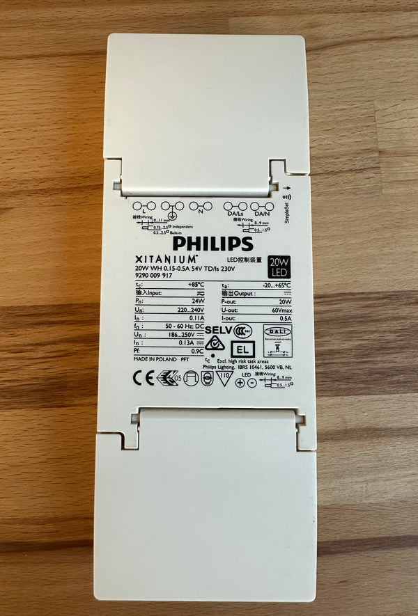 Philips 929000991706 Xitanium 20W WH 0.15-0.5A 54V TD/Is 230V - LED Spares