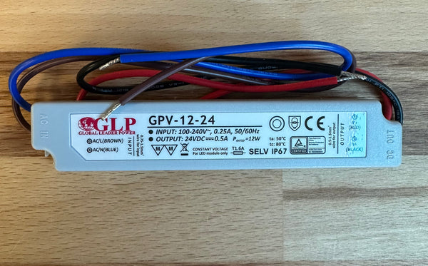 GLP GPV-12-24 12W 24V 0.5A IP67 LED Power Supply - LED Spares