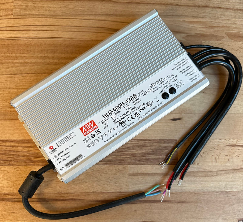 Mean Well HLG-600H-42AB 600W 42V IP65 LED Driver