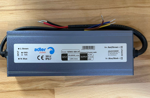 ADLER ADWS-300-24 24V/12.5A 300W IP67 LED Power Supply - LED Spares