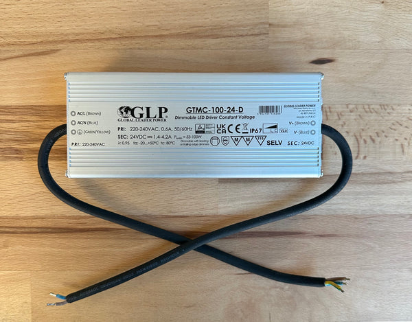 GLP GTMC-100-24-D 100W 4.2A 24V IP67 Triac Dimmable LED Power Supply - LED Spares