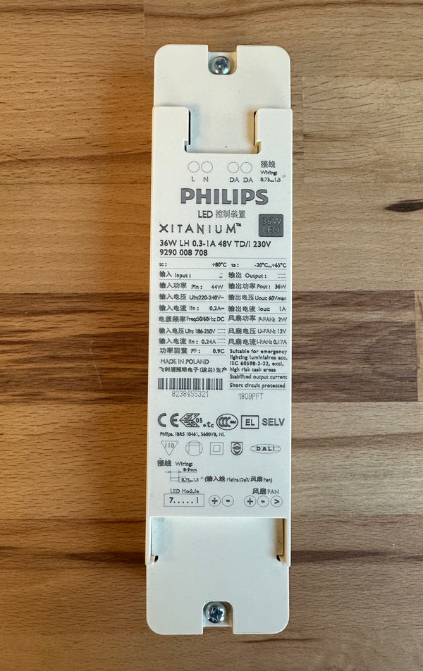 Philips 929000870806 Xitanium 36W LH 0.3-1A 48V TD/I 230V- LED Spares