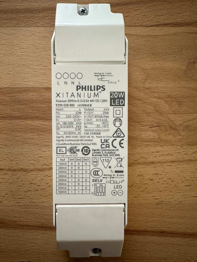 Philips 929002880006 Xitanium 20W/m 0.15-0.5A 44V DS I 230V - LED Spares