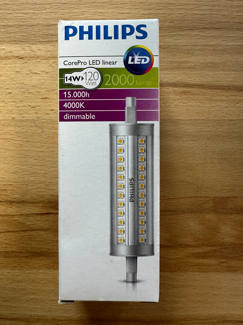 Philips Corepro LED Linear R7s 14W=120W 2000lm 4000k Cool White Dimmable - LED Spares