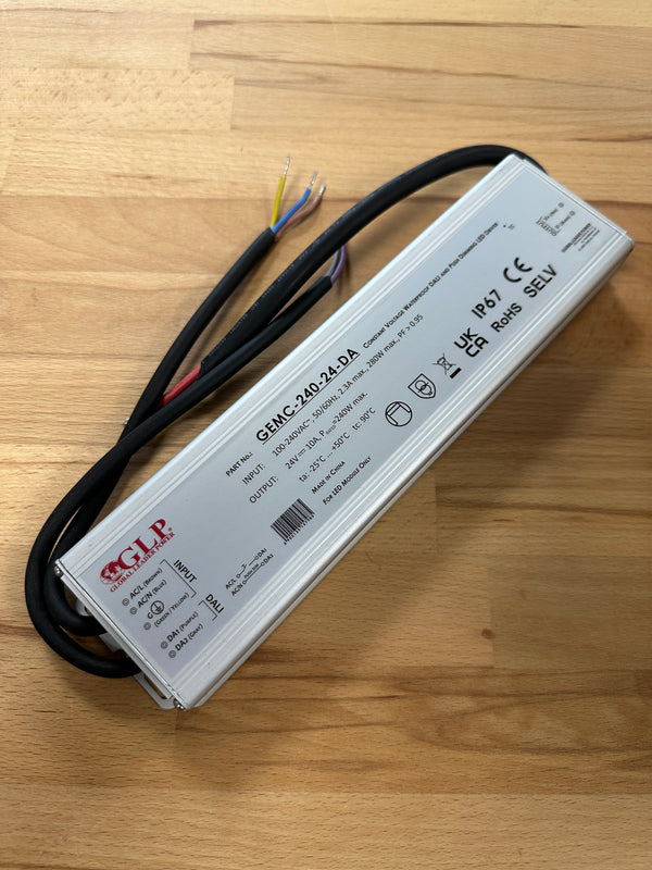 GEMC-240-24-DA 240W 24V 10A IP67 DALI2 - Push Dim Dimmable LED Driver - LED Spares