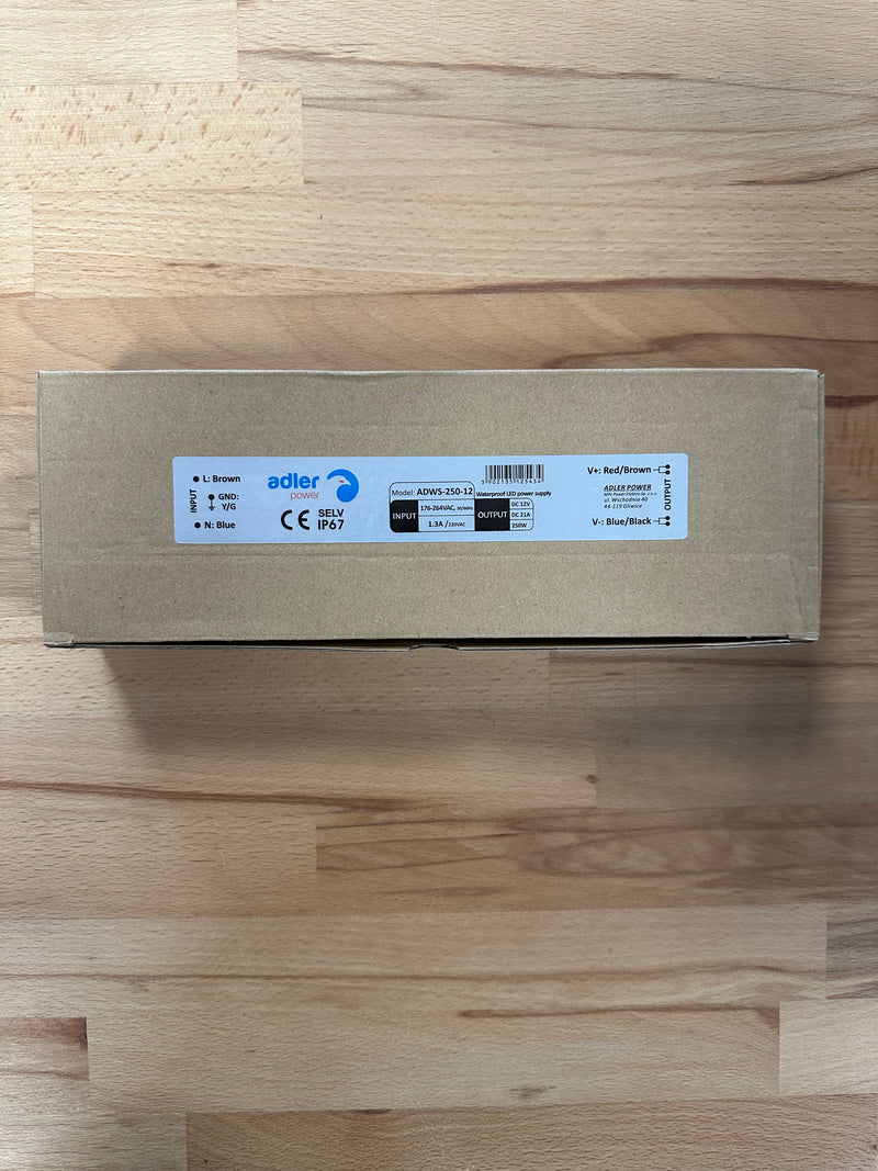 ADLER ADWS-250-12 12V/21A 250W IP67 CV LED Power Supply - LED Spares