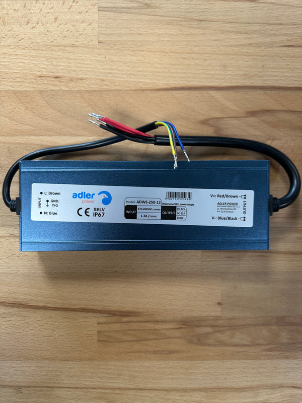 ADLER ADWS-250-12 12V/21A 250W IP67 CV LED Power Supply - LED Spares