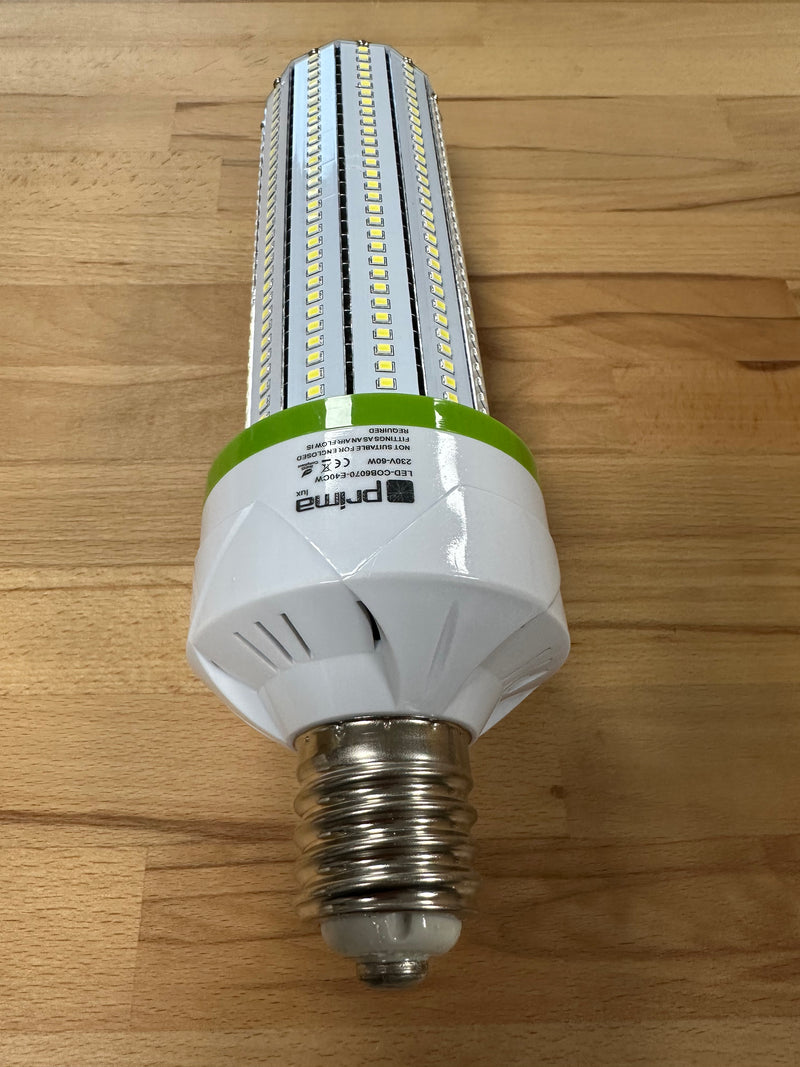 60W E40 LED Corn Lamp (IP20) 6000K - LED-COB6070-E40CW - LED Spares
