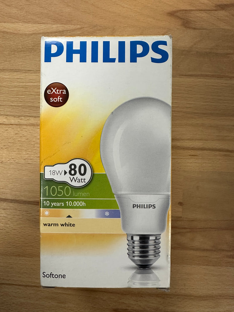 Philips Softone Energy Saving E27 80W Warm White - LED Spares