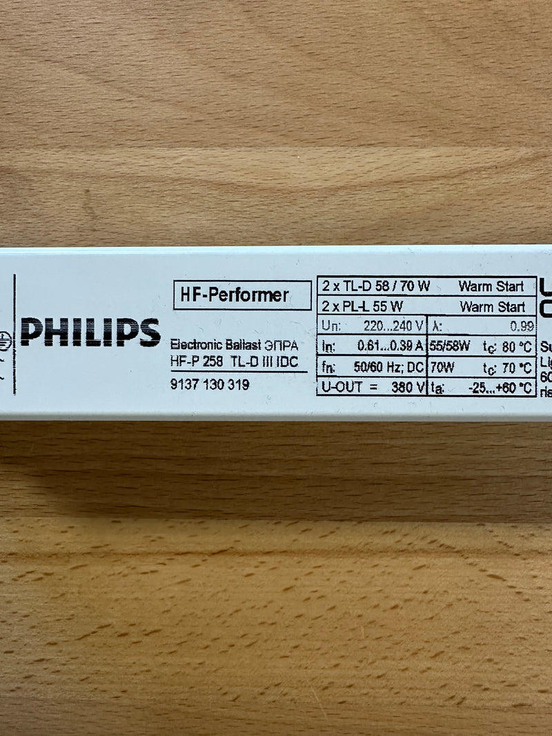 Philips HF-P 258 TL-D 2X58/70W T8 2 X 55W PLL HF-P 255 PLL - LED Spares