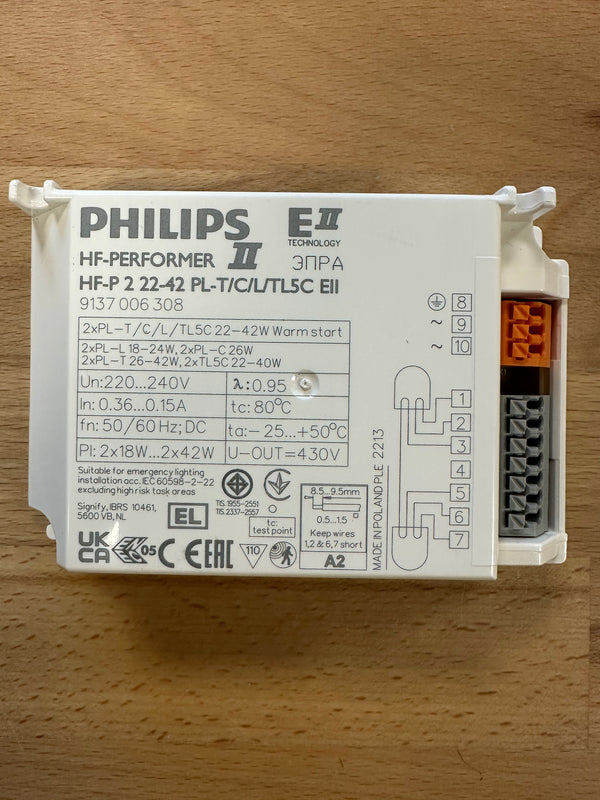 Philips HF-P 222-42PL-T/C/L/TL5C HF Compact Ballast - LED Spares