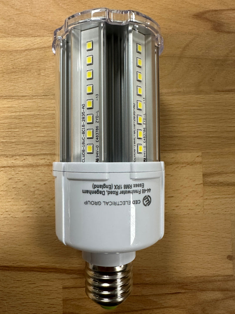 MERIDIAN 20W E27 G8 CLEAR CORN LAMP 2700LM IP64 6500K - LED Spares