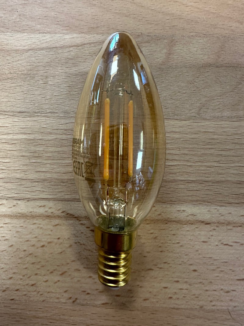 Osram Vintage 1906 LED E14 Candle Filament Gold 1.5W 120lm Warm White - LED Spares