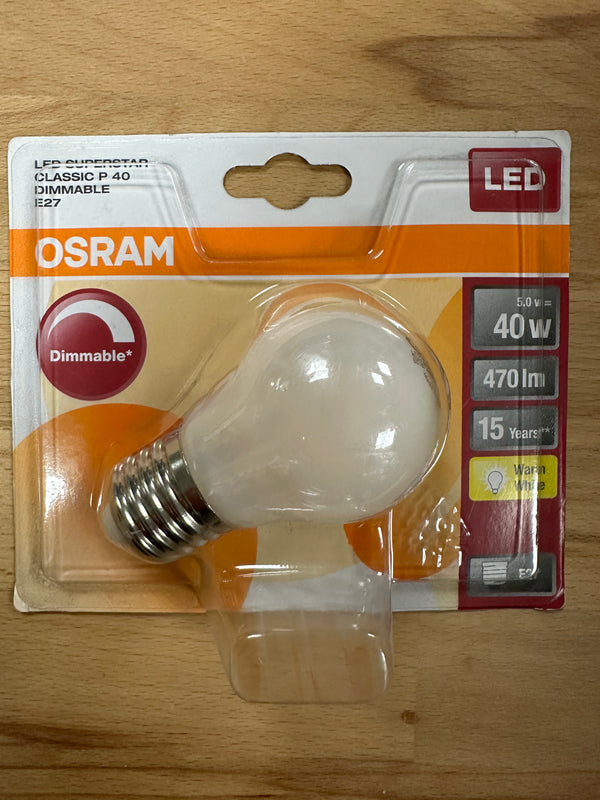 Osram LED Superstar Classic P 40 Dimmable 5W(40W) E27 Warm White - LED Spares
