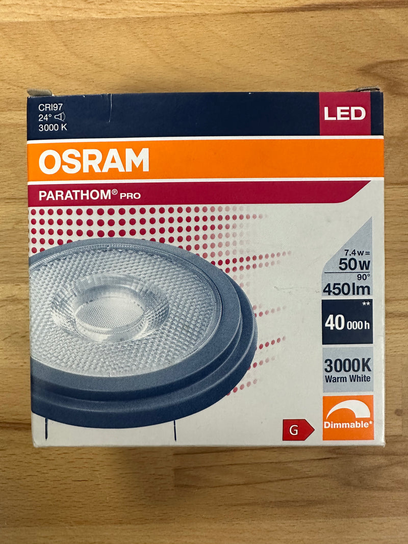 Osram PARATHOM PRO AR111 50 24° 7.4W = 50W G53 Reflector - LED Spares