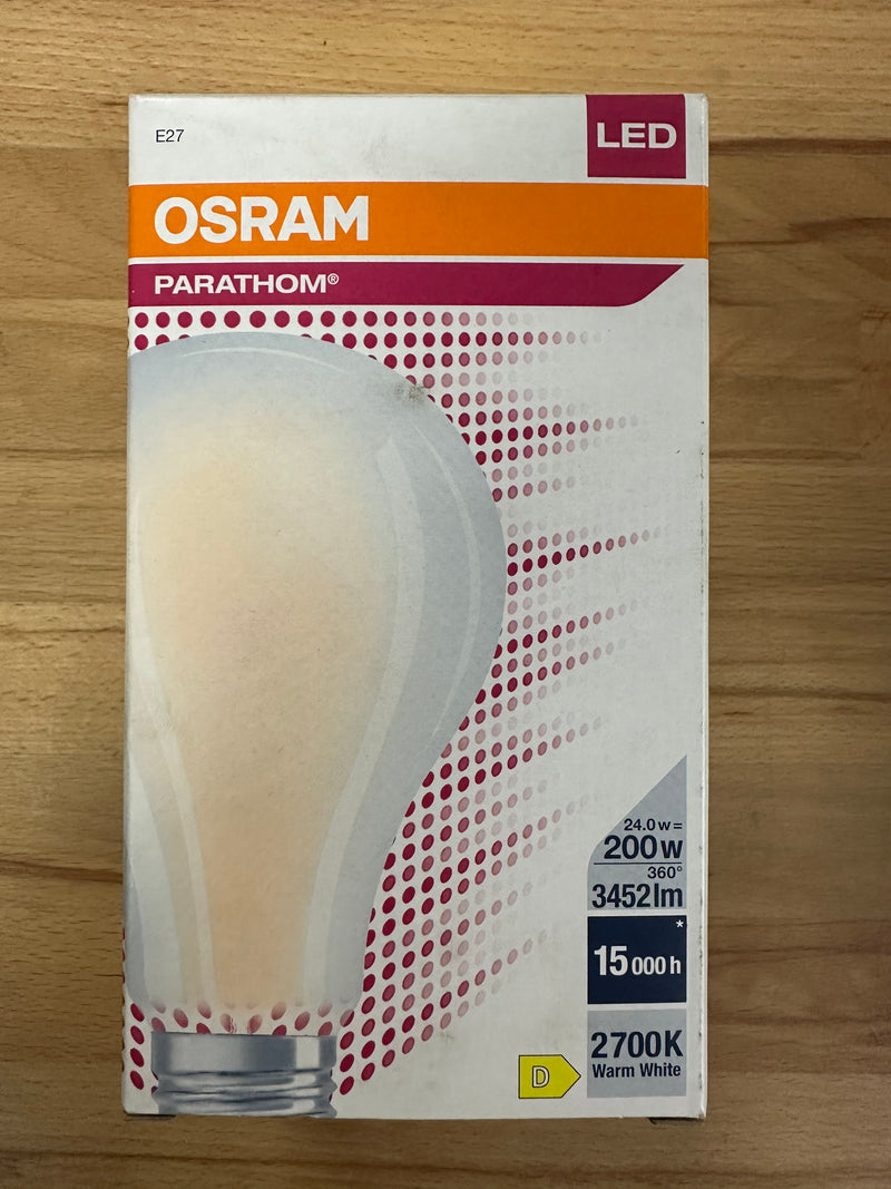 Osram Parathom Classic A E27 Pear Frosted 24W=200W 3452lm Warm White - LED Spares
