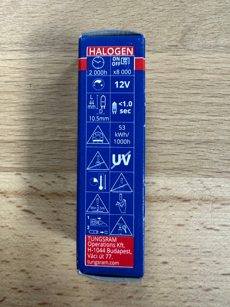 Tungsram Halogen M32 Capsule 50W GY6.35 12V Dimmable Warm White Clear - LED Spares