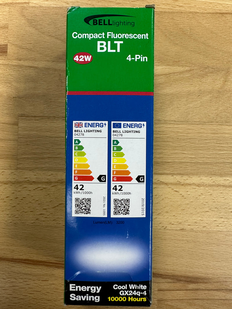 BELL 42W GX24q-2 4 Pin Compact Fluorescent BLT Lamp 4000K- 04278 - LED Spares