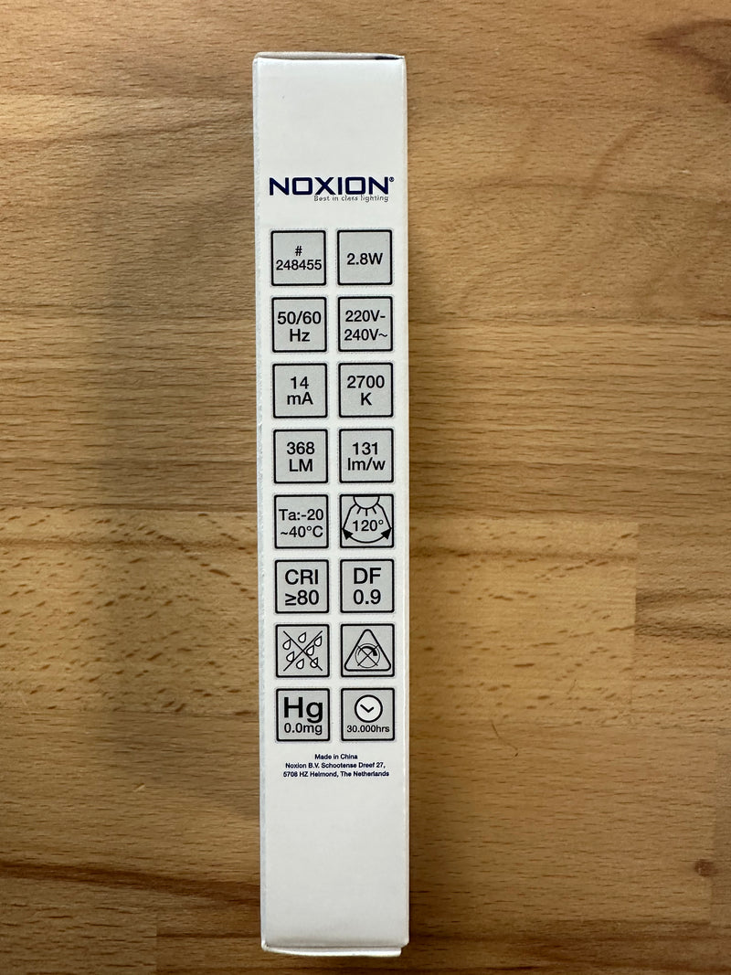 Noxion Lucent PL-S LED 2.8W = 5W 827 Extra Warm White CFL Replacement - LED Spares
