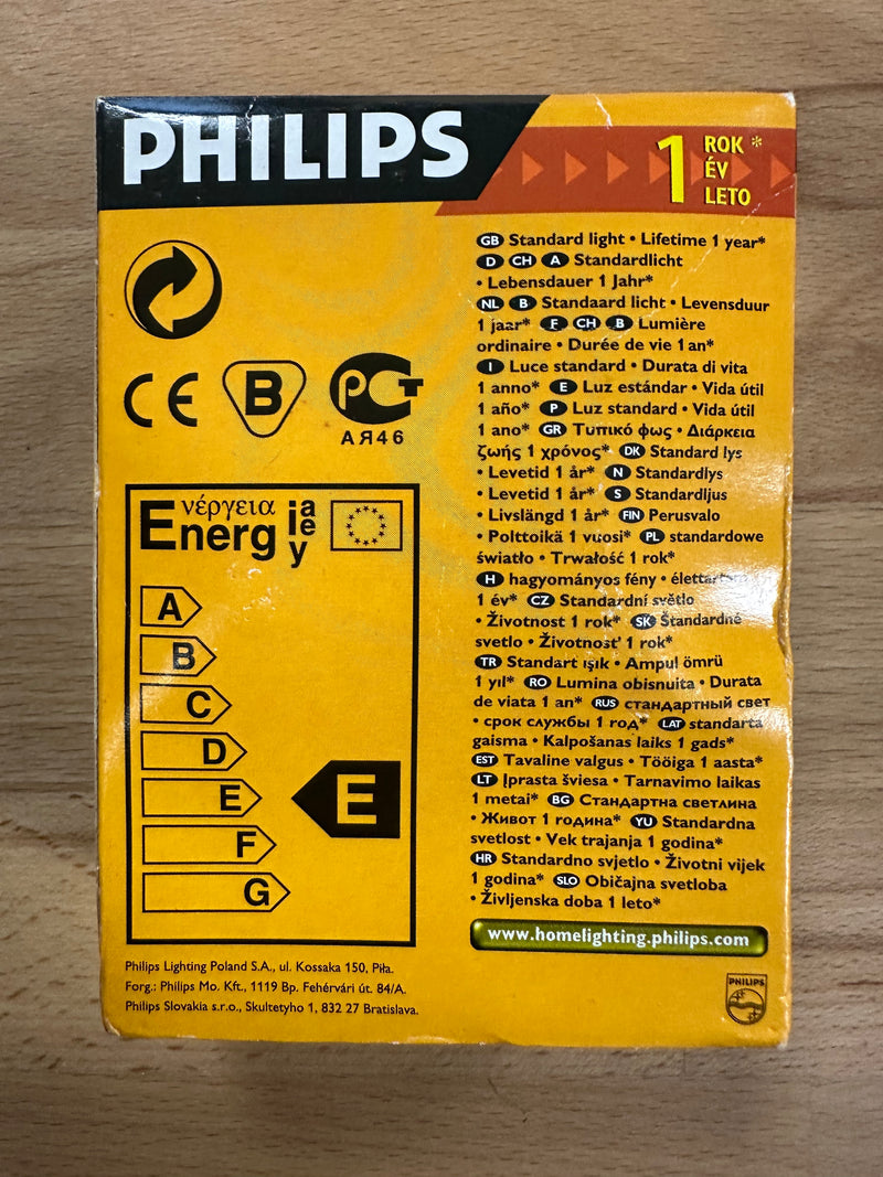 Philips 40W B35 E14 410lm Standard Candle Lamp - Pack of 2 - LED Spares