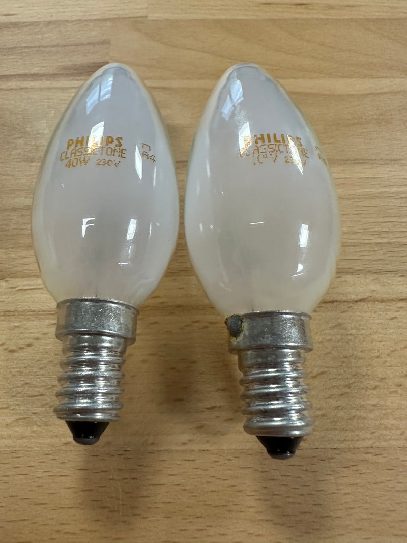 Philips 40W B35 E14 410lm Standard Candle Lamp - Pack of 2 - LED Spares