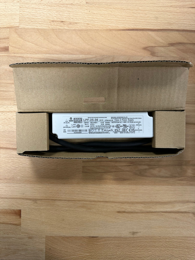 Mean Well LPF-25-36 IP67 25W 36V C.V Or 700mA C.C LED Power Supply - LED Spares